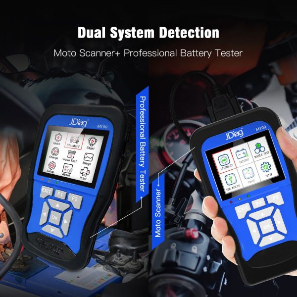 JDiag M100 Motorcycle Diagnostic Tool, battery tester for motorcycle, Handheld Motorcycle Auto Scanner - Image 4