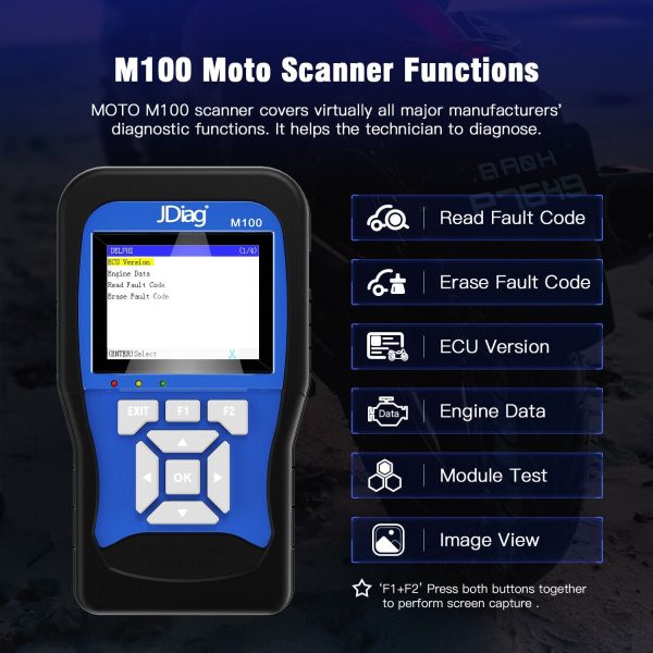 JDiag M100 Motorcycle Diagnostic Tool, battery tester for motorcycle, Handheld Motorcycle Auto Scanner - Image 5