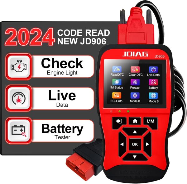 Topdiag JD906 OBD2扫描仪 故障灯代码读取器 实时数据 I/M准备状态 最新电池测试仪 汽车诊断扫描工具