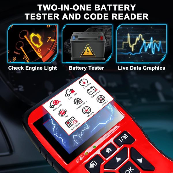 Topdiag JD906 OBD2 Scanner Check Engine Light Code Reader Live Data I/M Readiness Newest Battery Tester Car Diagnostic Scan Tool - Image 2