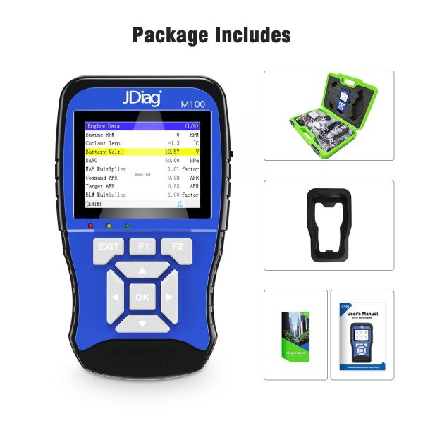 JDiag M100 Motorcycle Diagnostic Tool, battery tester for motorcycle, Handheld Motorcycle Auto Scanner - Image 7