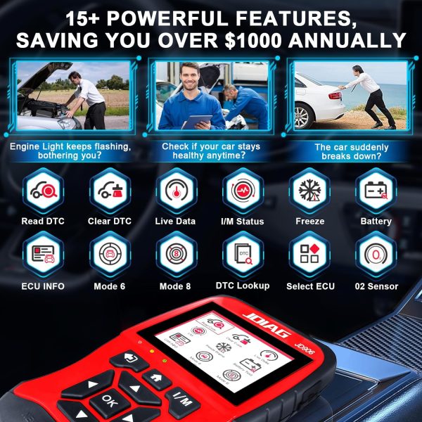 Topdiag JD906 OBD2 Scanner Check Engine Light Code Reader Live Data I/M Readiness Newest Battery Tester Car Diagnostic Scan Tool - Image 6