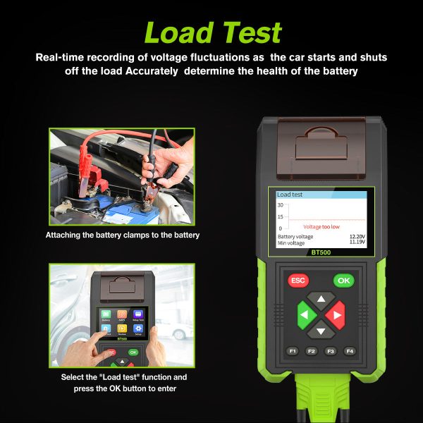 Topdiag BT500 Car Battery Tester 20-2000CCA 12V 24V Leakage Detect Load Relay Test Auto Battery Analyzer Automotive Battery Tool - Image 7