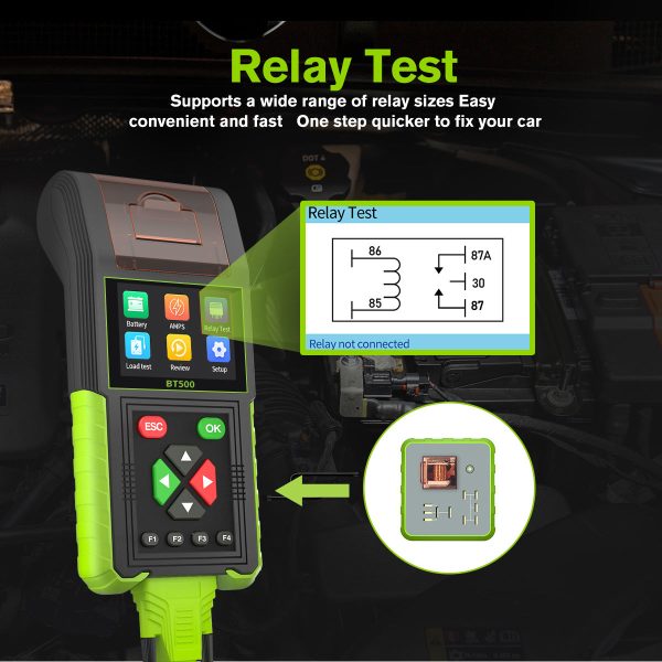 Topdiag BT500 Car Battery Tester 20-2000CCA 12V 24V Leakage Detect Load Relay Test Auto Battery Analyzer Automotive Battery Tool - Image 8