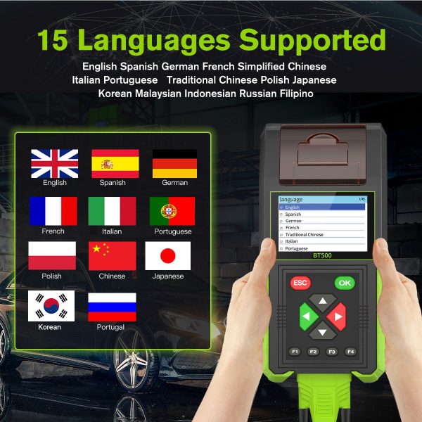 Topdiag BT500 Car Battery Tester 20-2000CCA 12V 24V Leakage Detect Load Relay Test Auto Battery Analyzer Automotive Battery Tool - Image 10