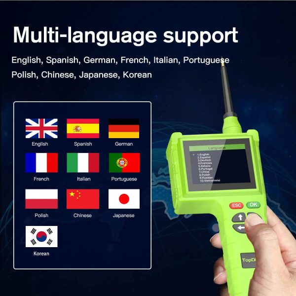 Topdiag P200 Pro Power Circuit Probe Tester Multimeter Oscilloscope Leakage Car Circuit Analyzer 9V-48V Injector Tester - Image 12