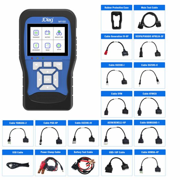 JDiag M100 Motorcycle Diagnostic Tool, battery tester for motorcycle, Handheld Motorcycle Auto Scanner - Image 9