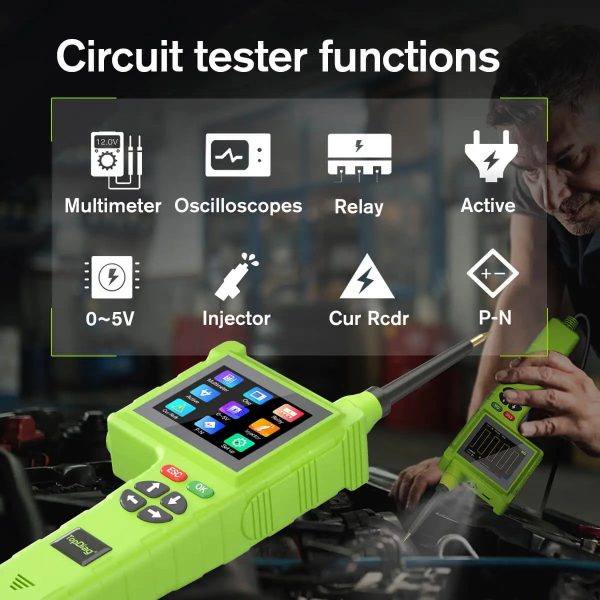 Topdiag P200 Pro Power Circuit Probe Tester Multimeter Oscilloscope Leakage Car Circuit Analyzer 9V-48V Injector Tester - Image 7