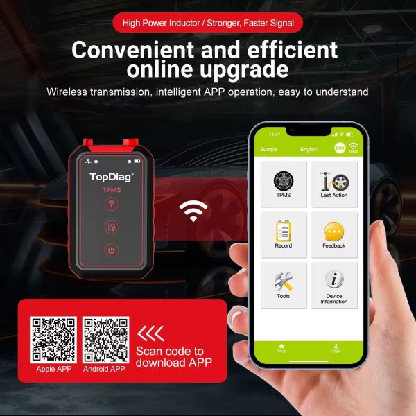 TopDiag PS001 Car TPMS Diagnostic Service Tool Activate Relearn Sensors Program TPMS OBDII Kit Tire Pressure Matching Instrument - Image 6