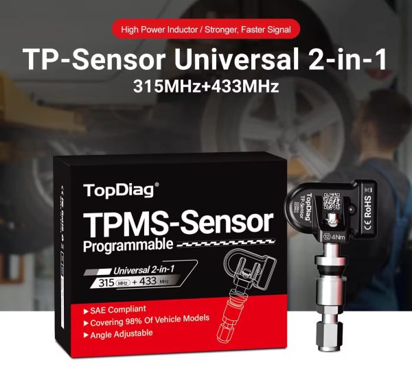 TopDiag PS001 Car TPMS Diagnostic Service Tool Activate Relearn Sensors Program TPMS OBDII Kit Tire Pressure Matching Instrument - Image 9