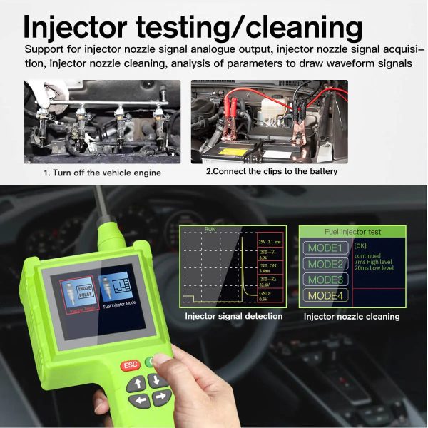 Topdiag P200 Pro Power Circuit Probe Tester Multimeter Oscilloscope Leakage Car Circuit Analyzer 9V-48V Injector Tester - Image 8