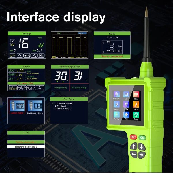 Topdiag P200 Pro Power Circuit Probe Tester Multimeter Oscilloscope Leakage Car Circuit Analyzer 9V-48V Injector Tester - Image 5