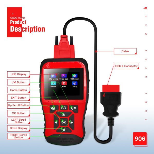 Topdiag JD906 OBD2 Scanner Check Engine Light Code Reader Live Data I/M Readiness Newest Battery Tester Car Diagnostic Scan Tool - Image 9