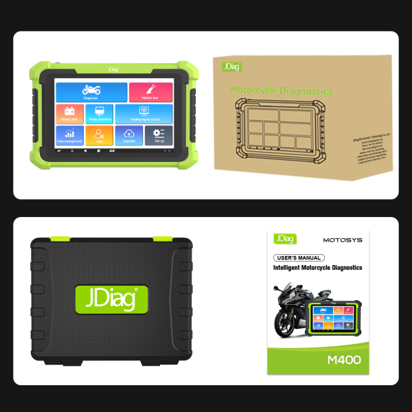 JDiag MOTOSYS M400 Universal Intelligent Motorcycle OBD2 Scanner 8.0 inch Tablet Scanner Android System - Image 8