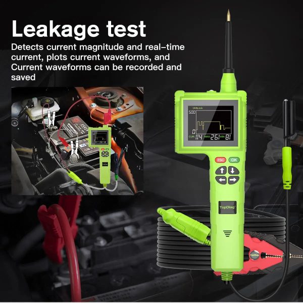 Topdiag P200 Pro Power Circuit Probe Tester Multimeter Oscilloscope Leakage Car Circuit Analyzer 9V-48V Injector Tester - Image 3