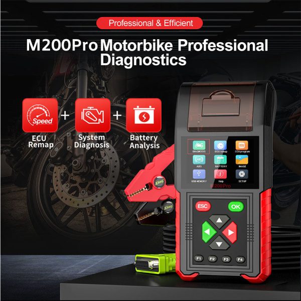 JDiag M200 Pro Diagnostic Scanner with Honda ECU Remap Universal Motorcycle Scanner Battery Tester ABS System Test Fault Codes - Image 3