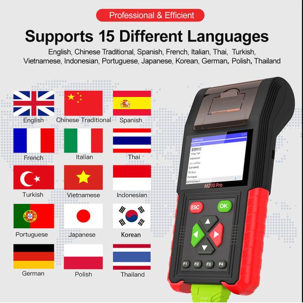 JDiag M200 Pro Diagnostic Scanner with Honda ECU Remap Universal Motorcycle Scanner Battery Tester ABS System Test Fault Codes - Image 8