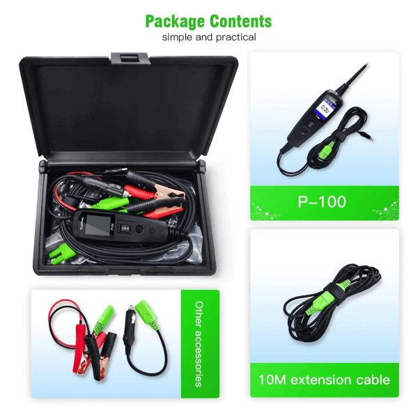 TopDiag P100 Automotive Circuit Tester, Power Probe,12V 24V, AC DC Digital Voltage Tester - Image 7