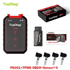 TopDiag PS001 Car TPMS Diagnostic Service Tool Activate Relearn Sensors Program TPMS OBDII Kit Tire Pressure Matching Instrument