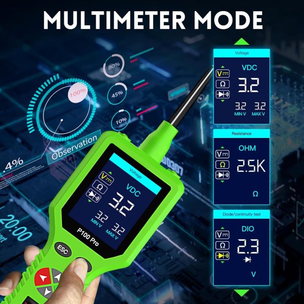 P100 Pro Power Circuit Probe Kit - Automotive Digital Multimeter Tester, Oscilloscope, and Circuit Breaker Finder - 9-30V Electric Tester Tool for Cars and Motorcycles - Image 2