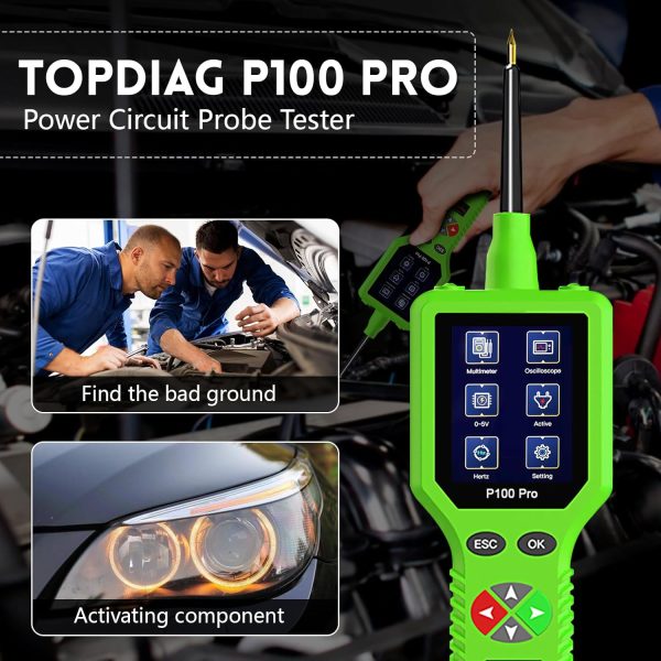 P100 Pro Power Circuit Probe Kit - Automotive Digital Multimeter Tester, Oscilloscope, and Circuit Breaker Finder - 9-30V Electric Tester Tool for Cars and Motorcycles - Image 4