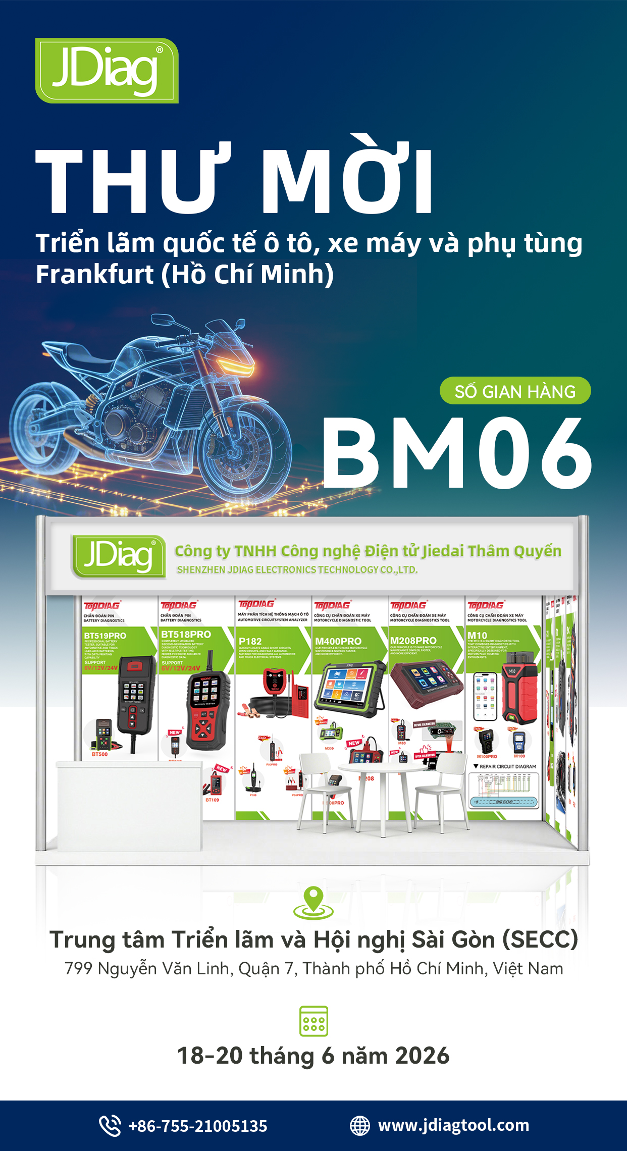 JDiag Will Exhibit at Automechanika Ho Chi Minh City 2026 — Visit Us at Booth BM06